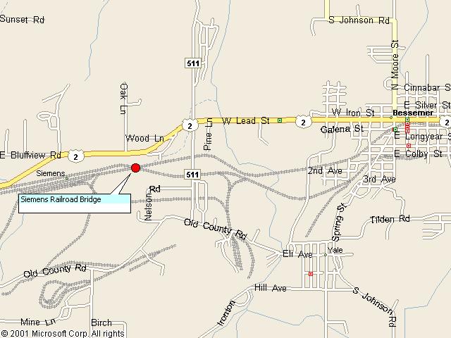 Map showing bridge location.