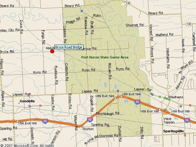 Map showing bridge location.