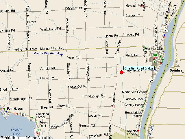 Map showing bridge location.