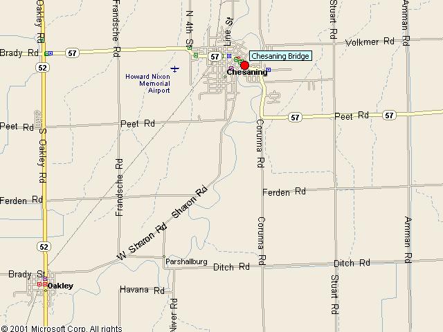 Map showing bridge location.