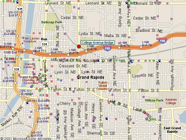 Map showing bridge location.