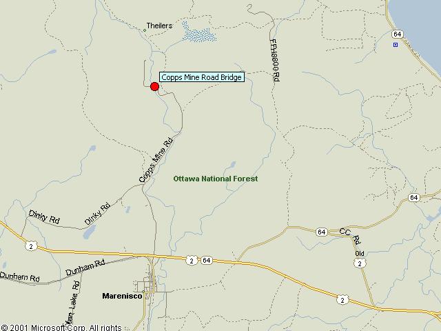 Map showing bridge location.