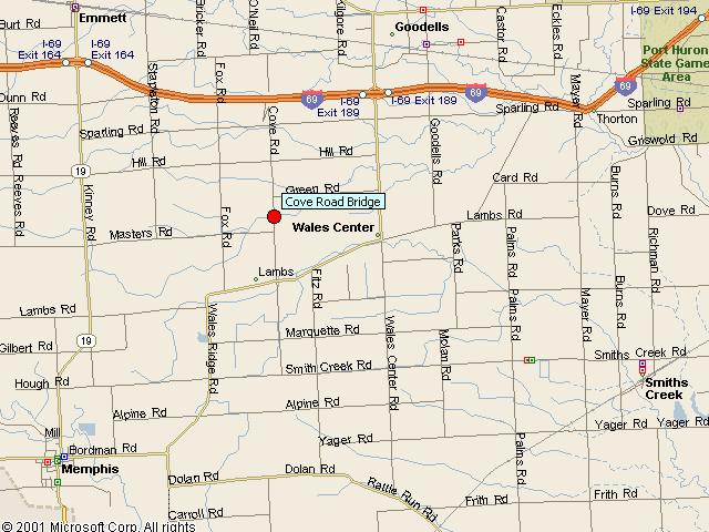 Map showing bridge location.