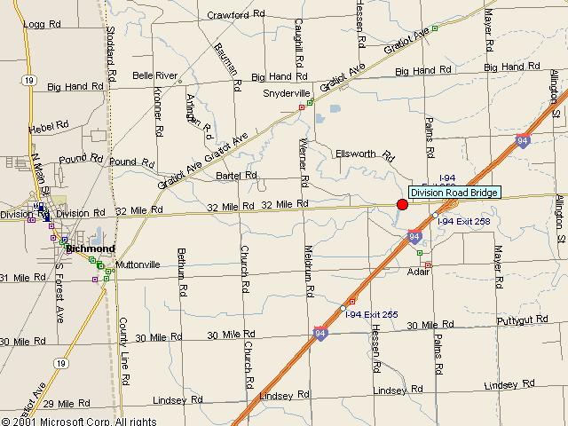 Map showing bridge location.