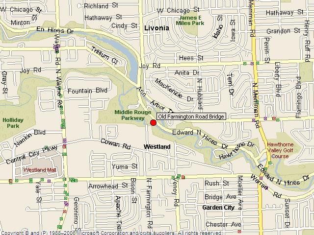 Map showing bridge location.