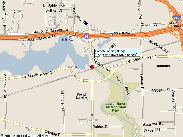 Map showing bridge location.