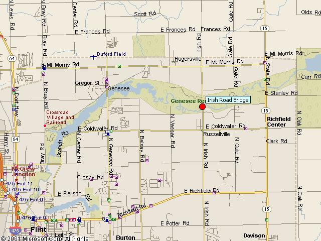 Map showing bridge location.