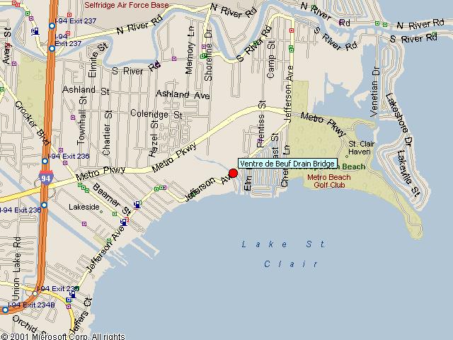 Map showing bridge location.