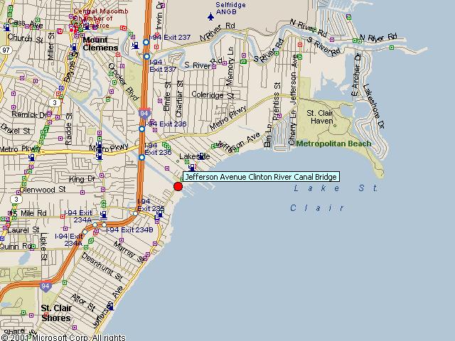 Map showing bridge location.