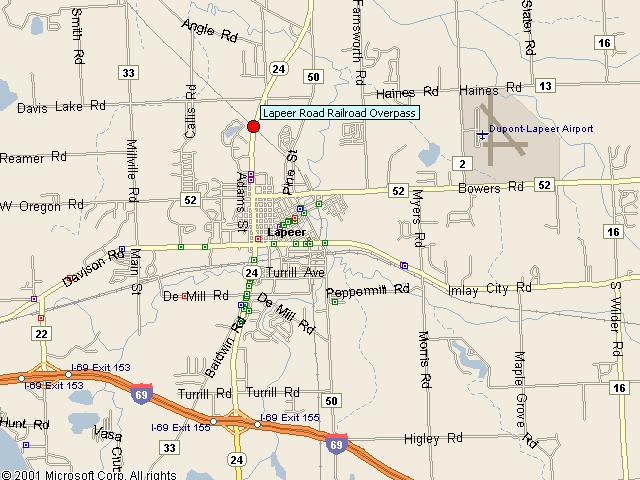 Map showing bridge location.
