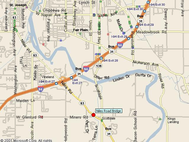 Map showing bridge location.