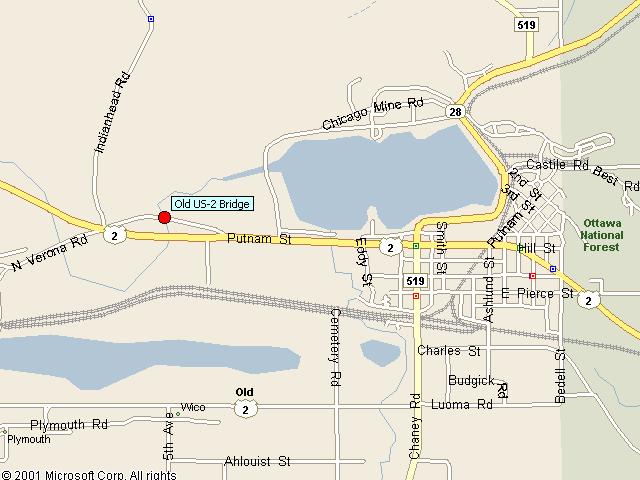 Map showing bridge location.