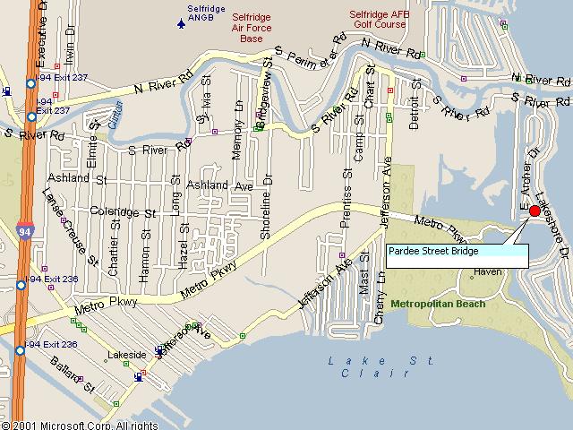 Map showing bridge location.