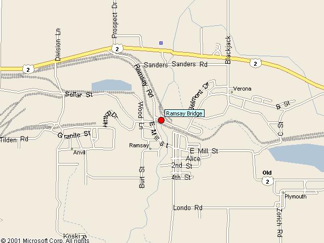 Map showing bridge location.