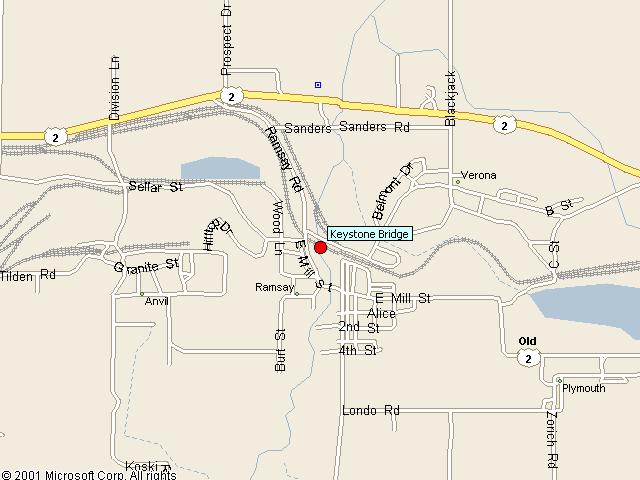 Map showing bridge location.