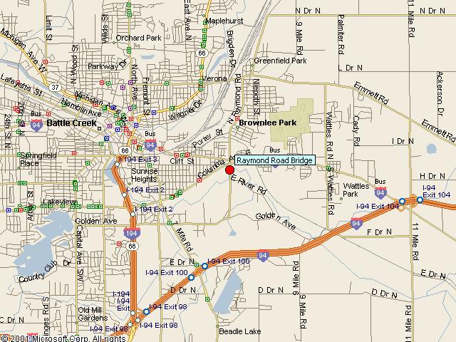Map showing bridge location.