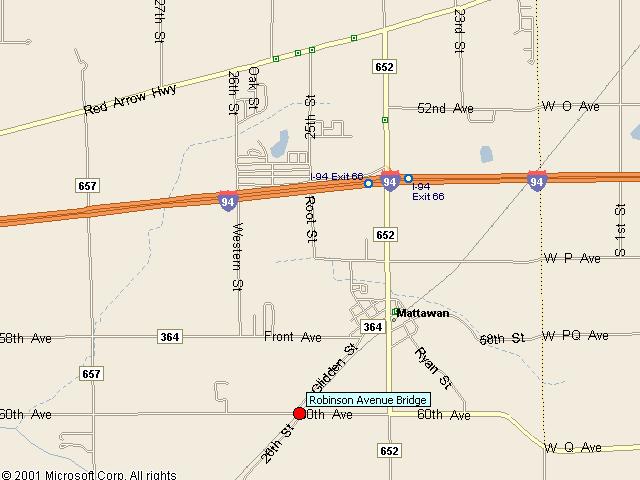 Map showing bridge location.