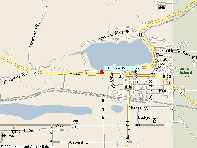 Map showing bridge location.