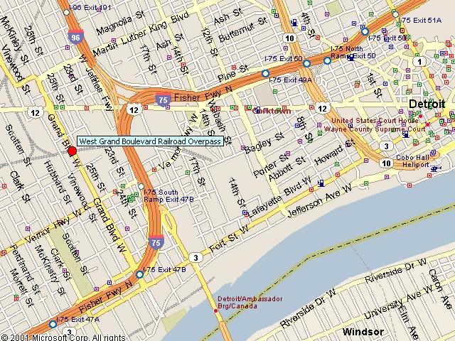 Map showing bridge location.