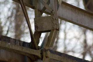Impact damage on bridge.