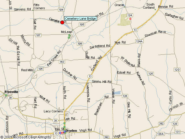 Map showing bridge location.