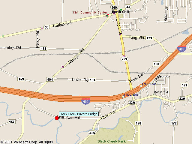 Map showing bridge location.