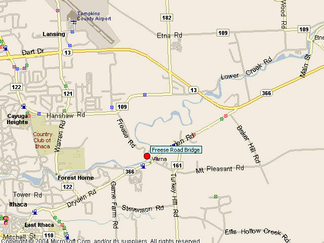 Map showing bridge location.