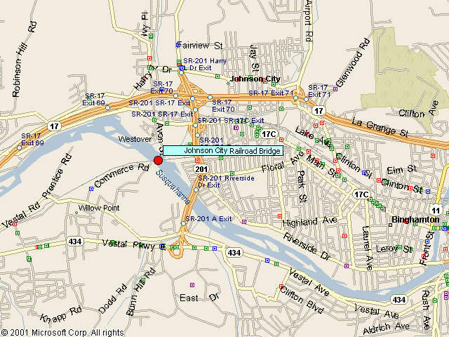 Map showing bridge location.