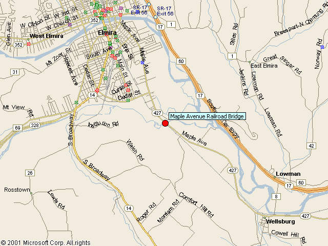 Map showing bridge location.