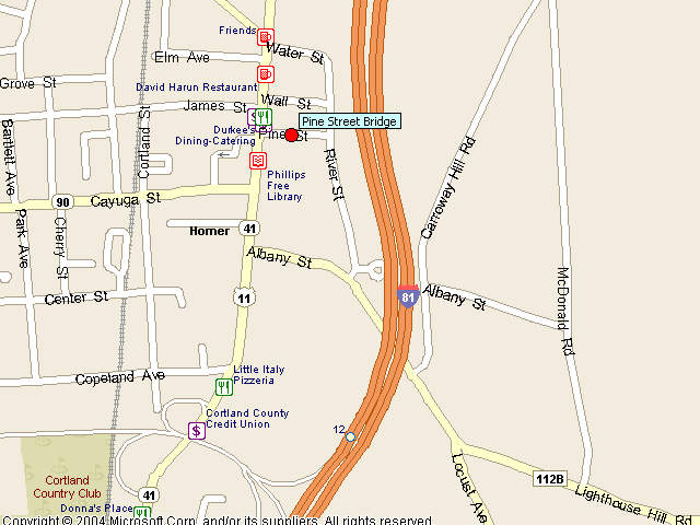 Map showing bridge location.