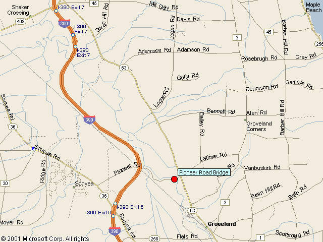 Map showing bridge location.