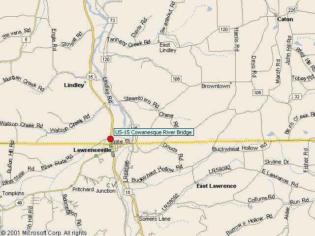 Map showing bridge location.