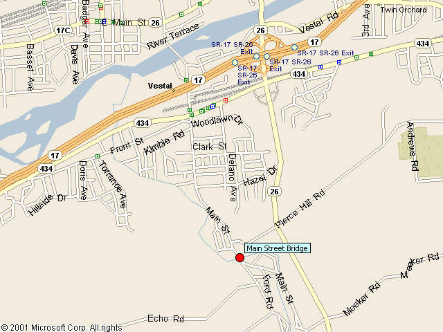 Map showing bridge location.