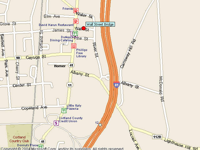 Map showing bridge location.