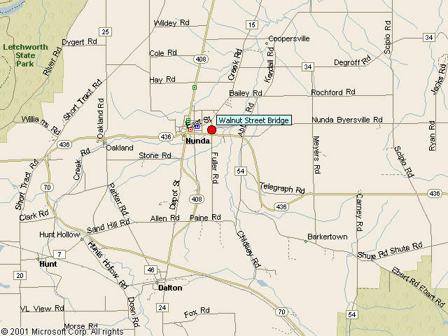 Map showing bridge location.
