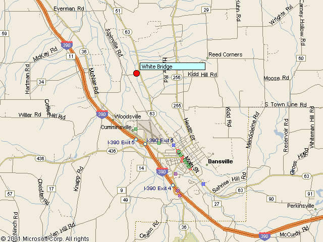 Map showing bridge location.