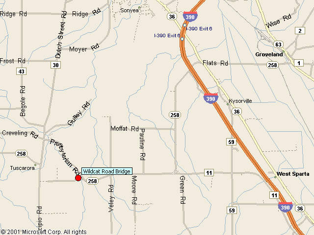 Map showing bridge location.