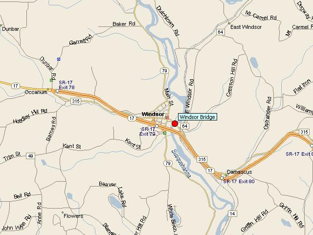 Map showing bridge location.