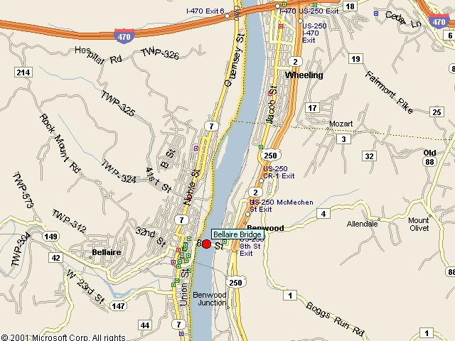 Map showing bridge location.
