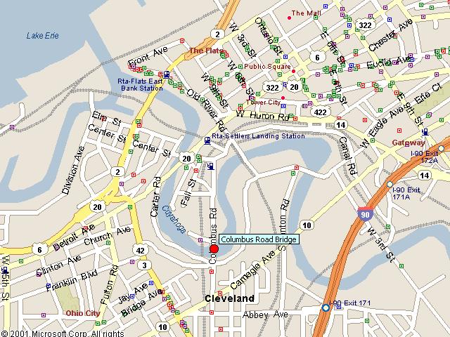 Map showing bridge location.