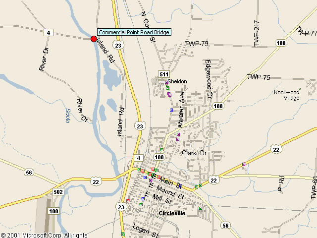 Map showing bridge location.