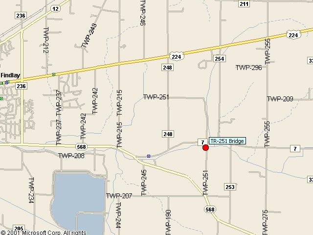 Map showing bridge location.