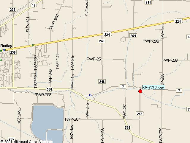 Map showing bridge location.