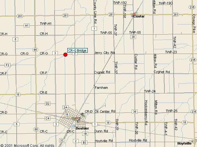 Map showing bridge location.