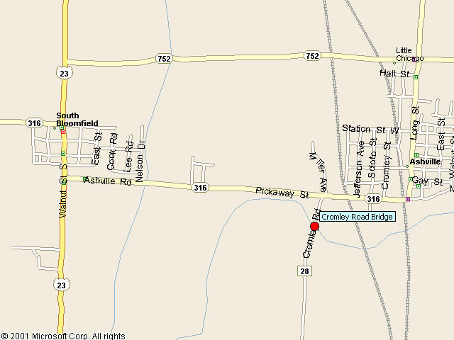 Map showing bridge location.