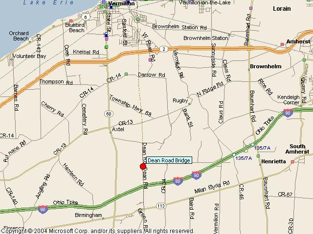 Map showing bridge location.