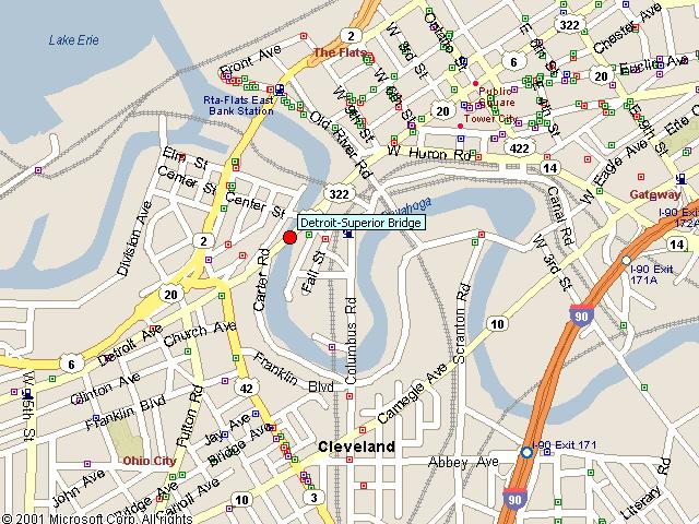 Map showing bridge location.