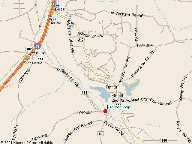 Map showing bridge location.