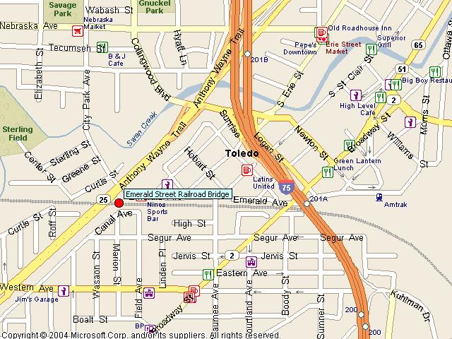 Map showing bridge location.