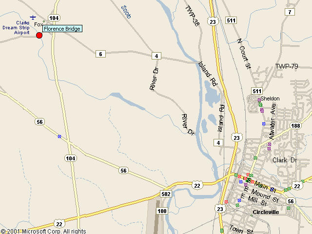 Map showing bridge location.